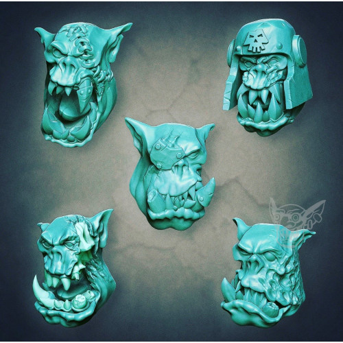 Scar Orc Heads - Set B